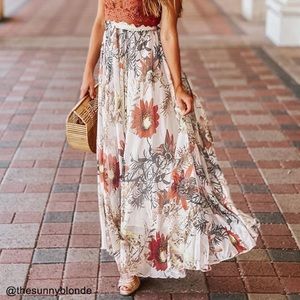 Chicwish floral maxi skirt